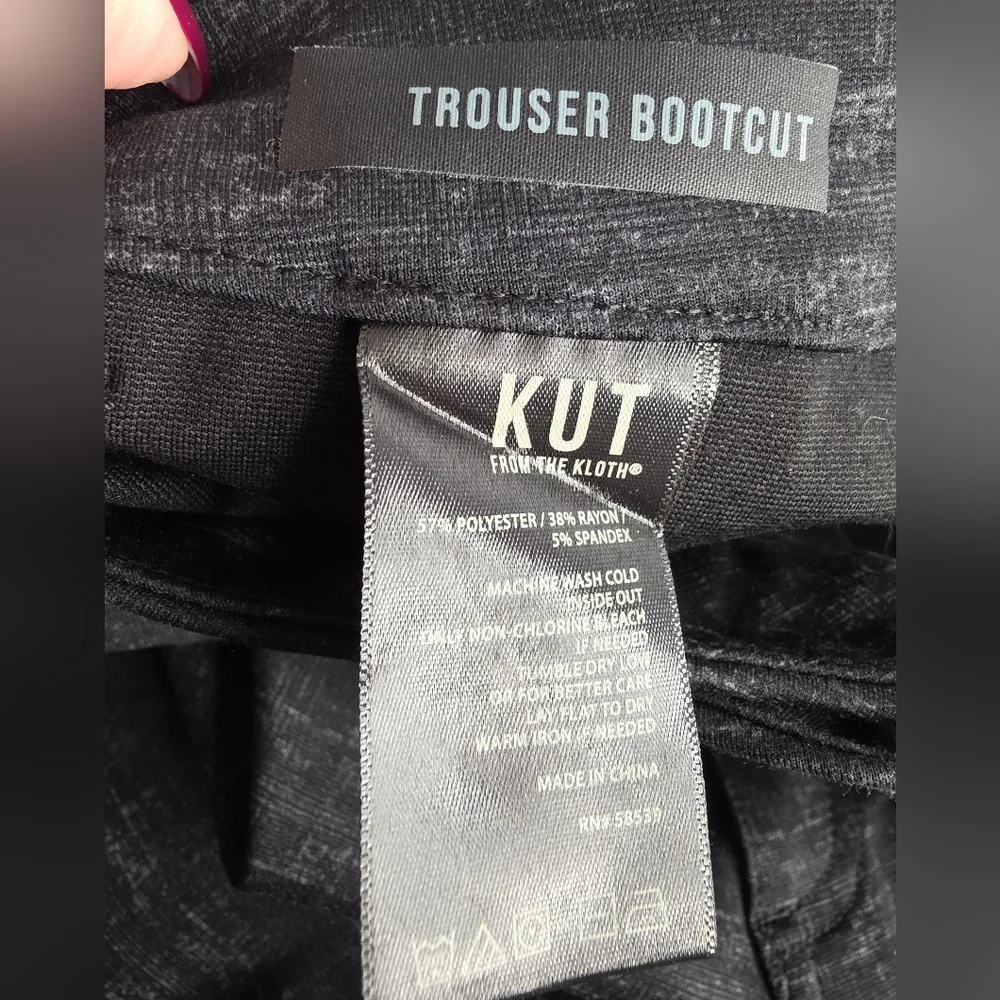 Kut from the Kloth 18W Charcoal Bootcut Trousers Fabric CV-2165